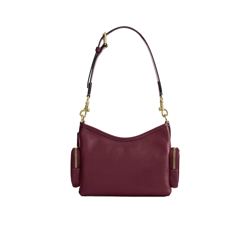 Coach Women's Laurel Shoulder Bag 22 With Pockets Gold/Dark Cherry