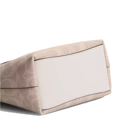 Coach Women's City Mini Tote Bag In Signature Canvas Gold/Sand/Chalk