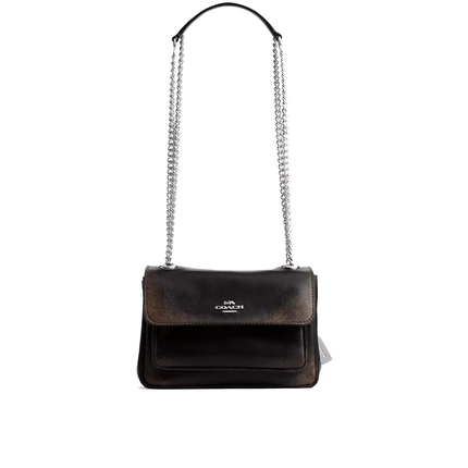 Coach Women's Elodie Crossbody Bag 18 In Loved Leather Silver/Black Brown