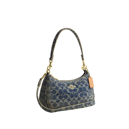 Coach Women's Teri Shoulder Bag In Signature Regenerative Cotton Denim Gold/Denim