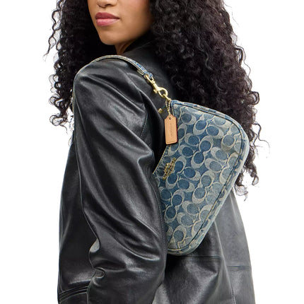 Coach Women's Teri Shoulder Bag In Signature Regenerative Cotton Denim Gold/Denim