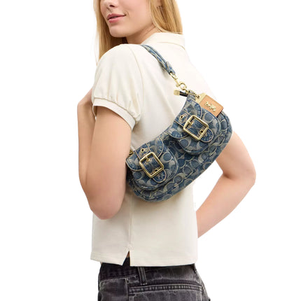 Coach Women's Ashton Bag In Signature Regenerative Cotton Denim Gold/Denim