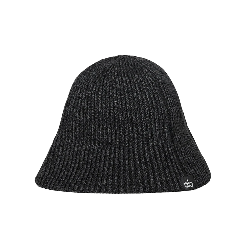 alo Unisex Denim Knit Cloche - Black/Anthracite