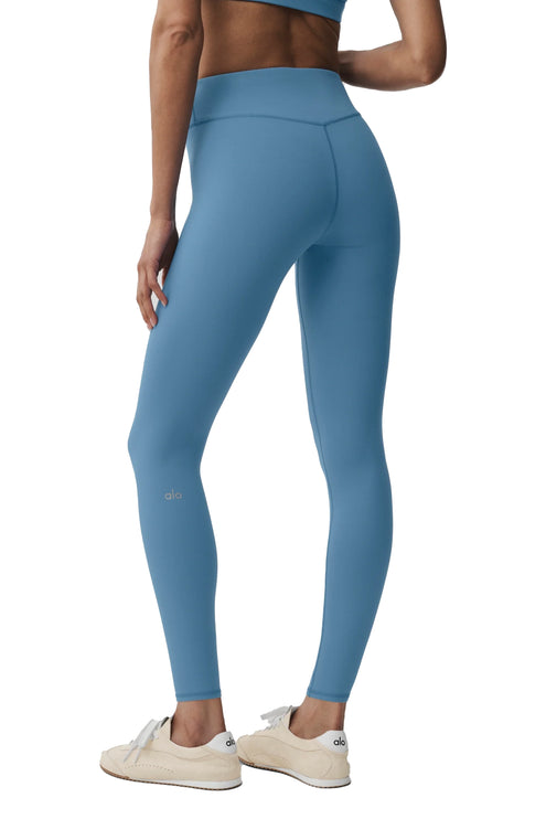 alo Women's Airbrush Mid-Rise 7/8 Legging California Blue