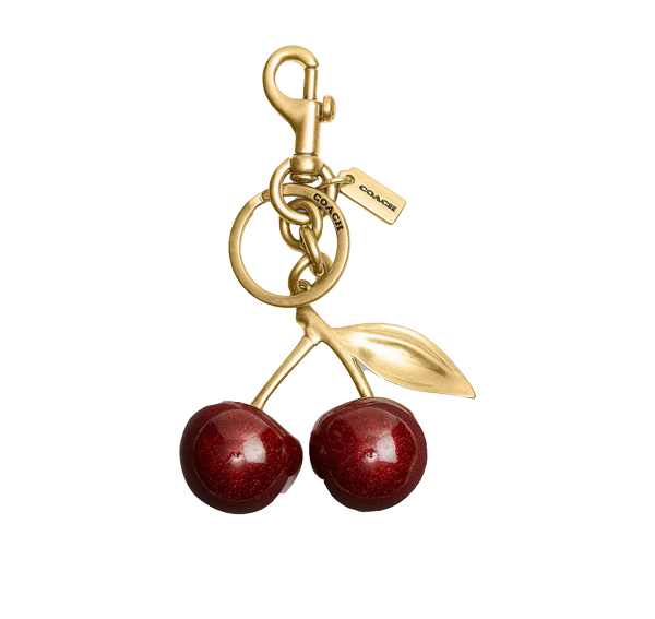 Coach Women's Cherry Bag Charm Brass/Red Apple