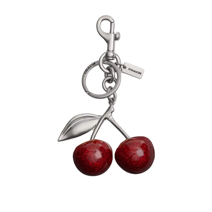 Coach Women's Cherry Bag Charm Silver/Red Apple