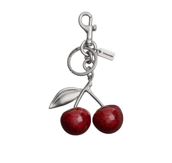Coach Women's Cherry Bag Charm Silver/Red Apple