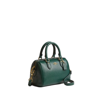 Coach Women's Mini Rowan Crossbody Bag Gold/Emerald