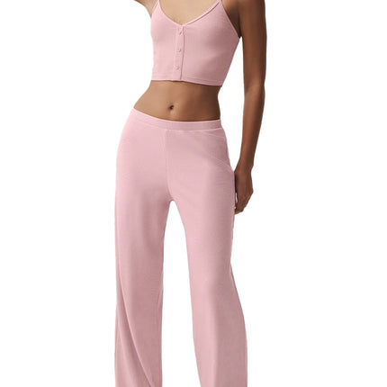 alo Women's Mid-Rise Dreamlight Straight Pant Vintage Pink