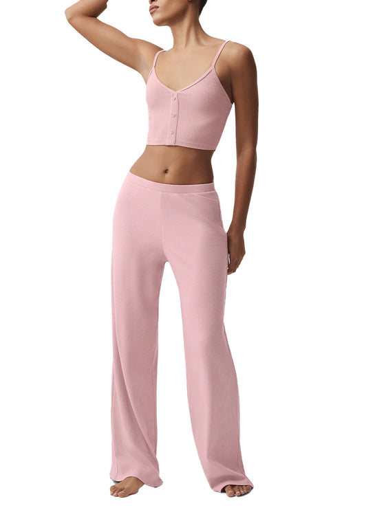 alo Women's Mid-Rise Dreamlight Straight Pant Vintage Pink