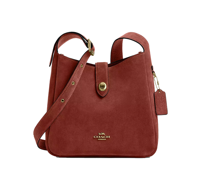 Coach Women's Hadley Convertible Crossbody Bag Suede/Gold/Clay