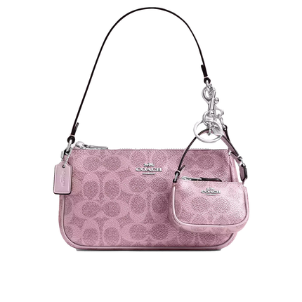 Coach Women's Boxed Nolita 19 And Nolita Bag Charm Set In Signature Canvas Silver/Pink