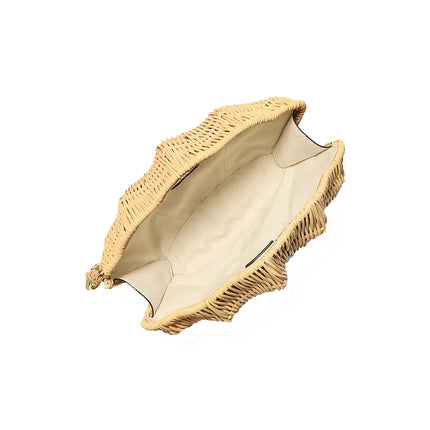 Michael Kors Women's Shelly Rattan Clutch Natural/Gold