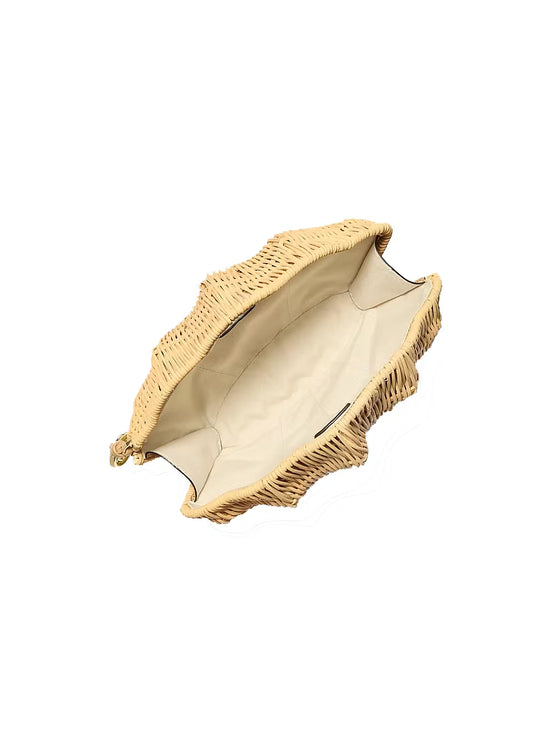 Michael Kors Women's Shelly Rattan Clutch Natural/Gold