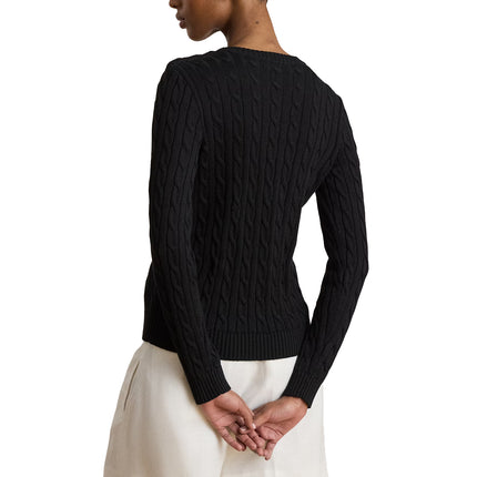 Polo Ralph Lauren Women's Button-Trim Cable-Knit Sweater Black