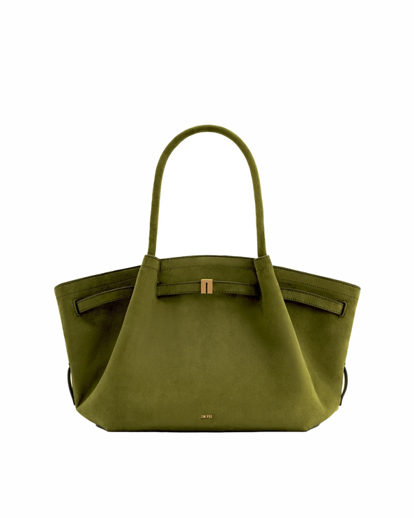 JW PEI Women's Hana Medium Faux Suede Tote Bag Dark Olive