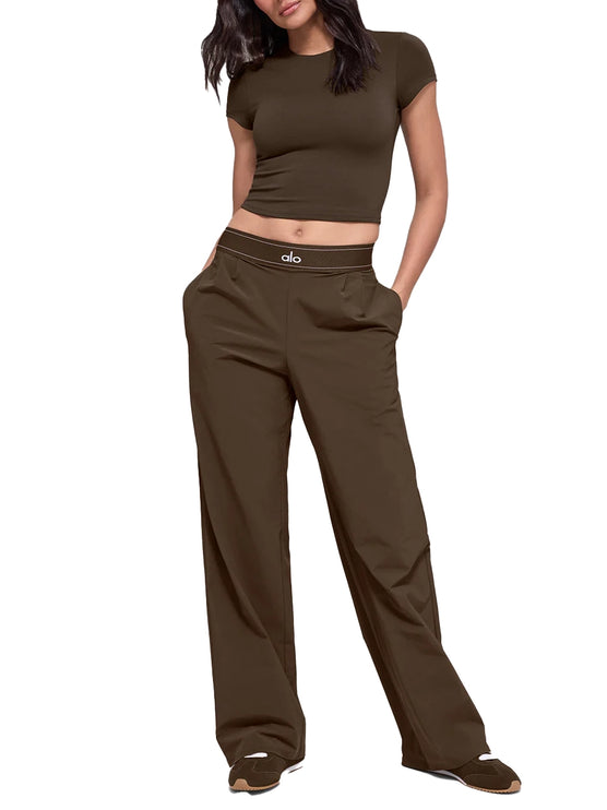 alo Women's Suit Up Trouser (Long) Espresso