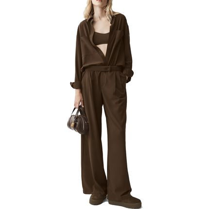 alo Women's High-Waist Dreamscape Trouser (Short) Espresso