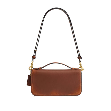 Coach Women's New York Elora Top Handle Crossbody Bag In Loved Leather Brass/Brown