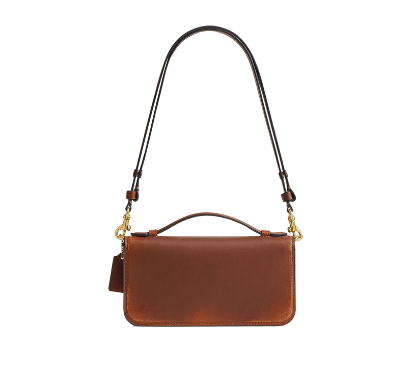 Coach Women's New York Elora Top Handle Crossbody Bag In Loved Leather Brass/Brown