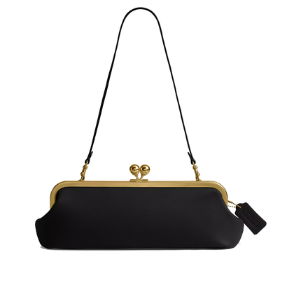 Coach Women's Kisslock Frame Bag 30 Brass/Black
