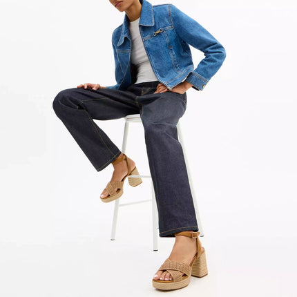 Coach Women's Block Heel Sandal Natural