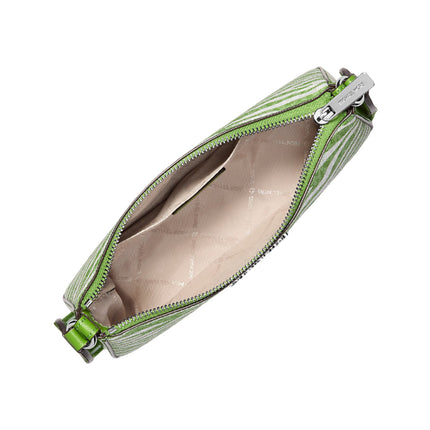 Michael Kors Women's Jet Set Leather Medium Animal Print Logo Crossbody Bag with Case for Apple Airpods Pro® Jungle