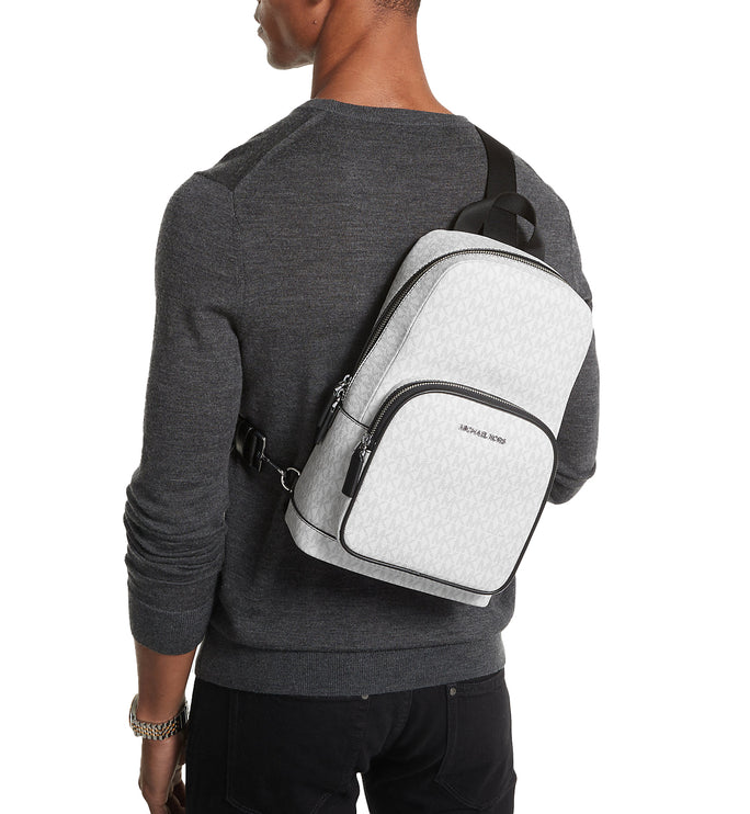 Michael Kors Men's Cooper Logo Sling Pack Bright White