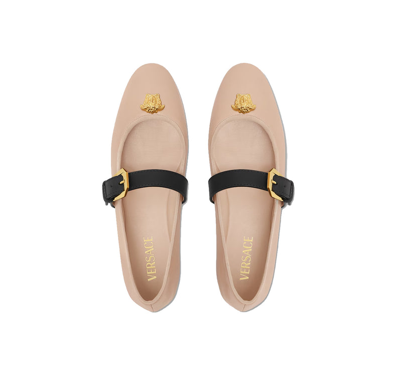 Versace Women's La Medusa Nappa Ballerinas Light Pink