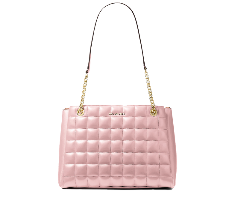 Michael Kors Women's Soho Medium Quilted Tote Bag Powder Blush/Gold