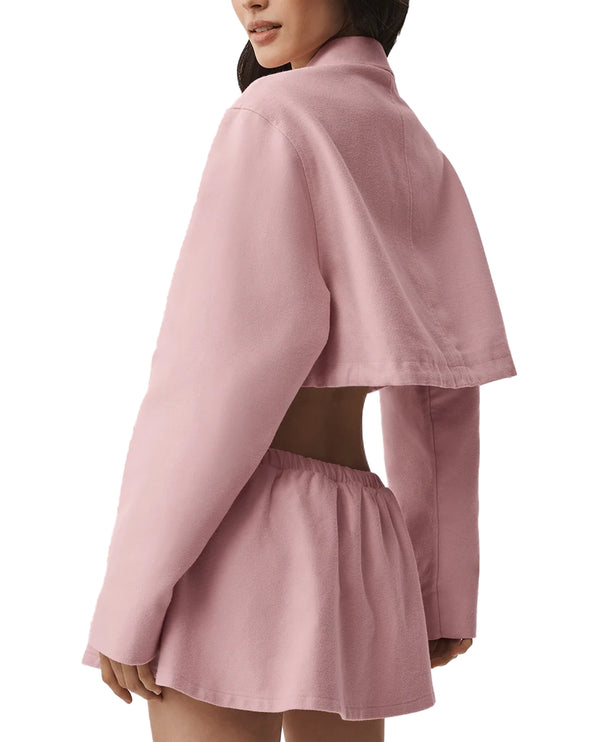 alo Women's Cropped Fan Favorite Full Zip Jacket Vintage Pink