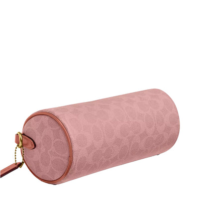Coach Women's Barrel Bag In Signature Canvas Brass/Melon Pink