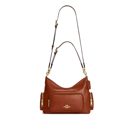 Coach Women's Laurel Shoulder Bag With Pockets Gold/Cinnamon