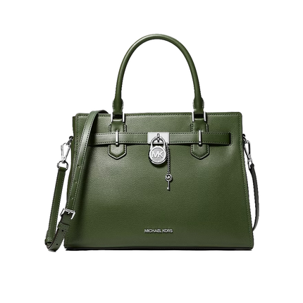 Michael Kors Women's Landon Medium Leather Satchel Bag Amazon Green