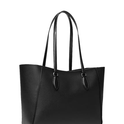 Michael Kors Women's Jet Set Travel Large Smooth and Signature Logo 3-in-1 Tote Bag Black/Silver