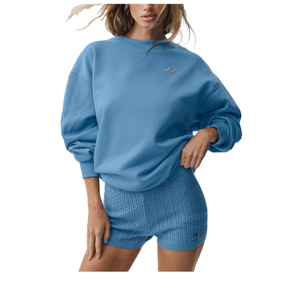 alo Women's Accolade Crew Neck Pullover California Blue