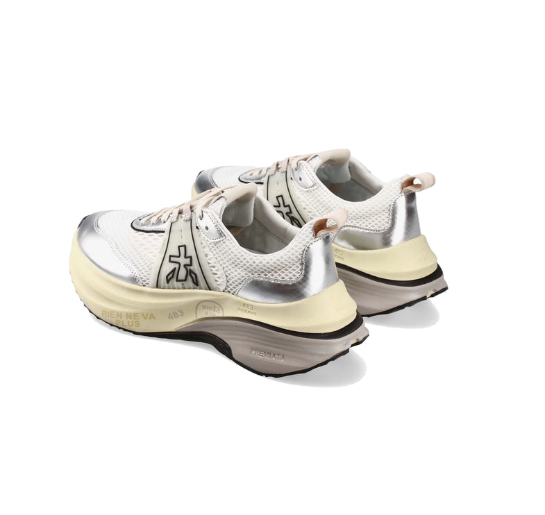 Premiata Women's Hill Sneakers White/Silver 7511