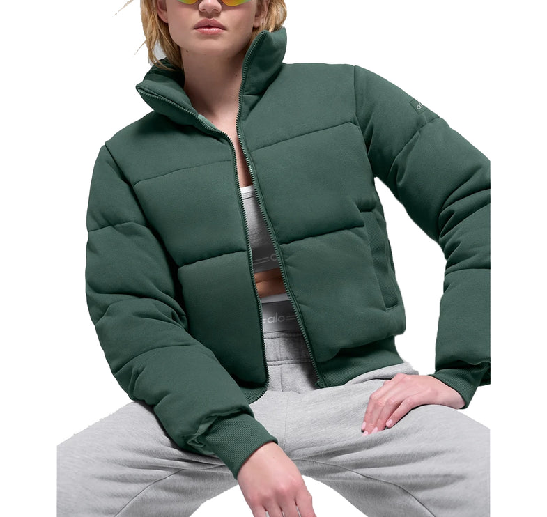 alo Women's Sweatshirt Puffer Clover Green