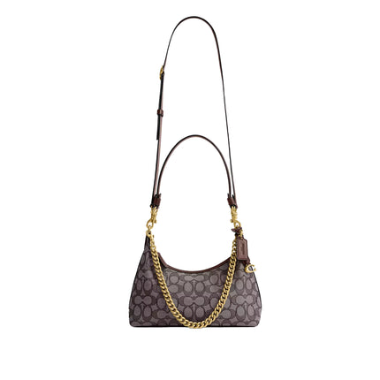 Coach Women's Juliet Shoulder Bag 25 In Signature Jacquard Brass/Oak Maple