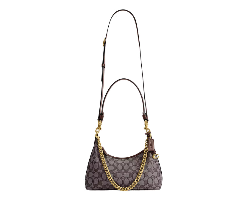 Coach Women's Juliet Shoulder Bag 25 In Signature Jacquard Brass/Oak Maple