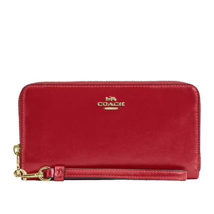 Coach Women's Long Zip Around Wallet Gold/Poppy