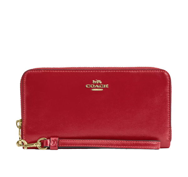 Coach Women's Long Zip Around Wallet Gold/Poppy
