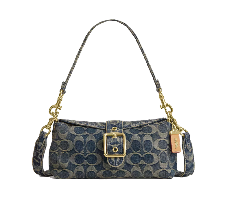 Coach Women's Abbie Shoulder Bag In Signature Regenerative Cotton Denim Gold/Denim