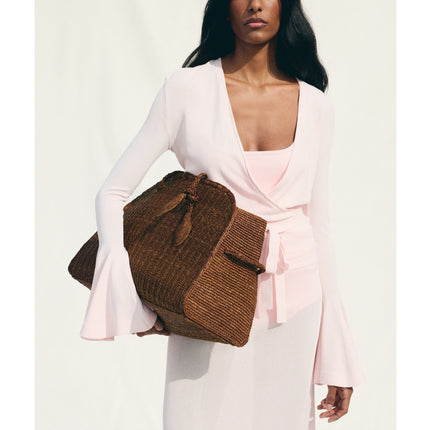 Jacquemus Women's The Large Raffia Turismo Camel