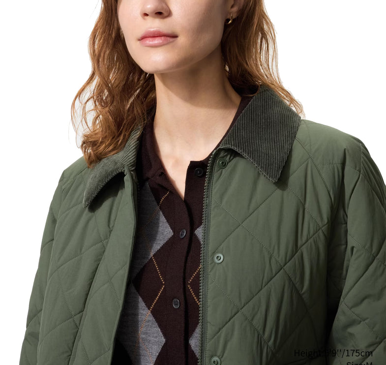 Uniqlo Women's Padded Utility Short Jacket 56 Olive