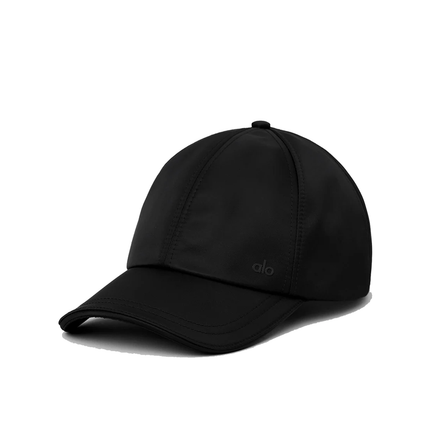 alo Women's Satin Off-Duty Cap - Black