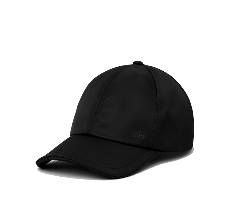 alo Women's Satin Off-Duty Cap - Black