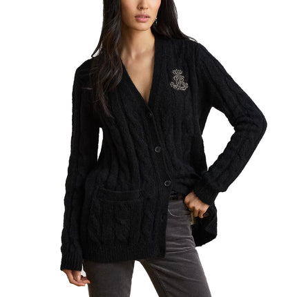 Polo Ralph Lauren Women's Bullion Cable-Knit Cardigan Black