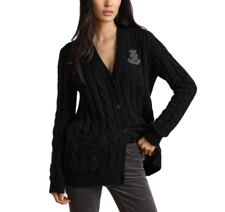 Polo Ralph Lauren Women's Bullion Cable-Knit Cardigan Black