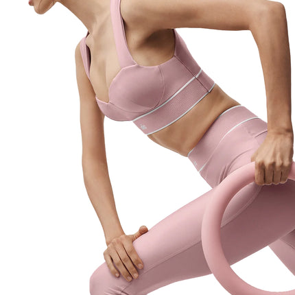 alo Women's Airlift Alignment Bra Vintage Pink/White